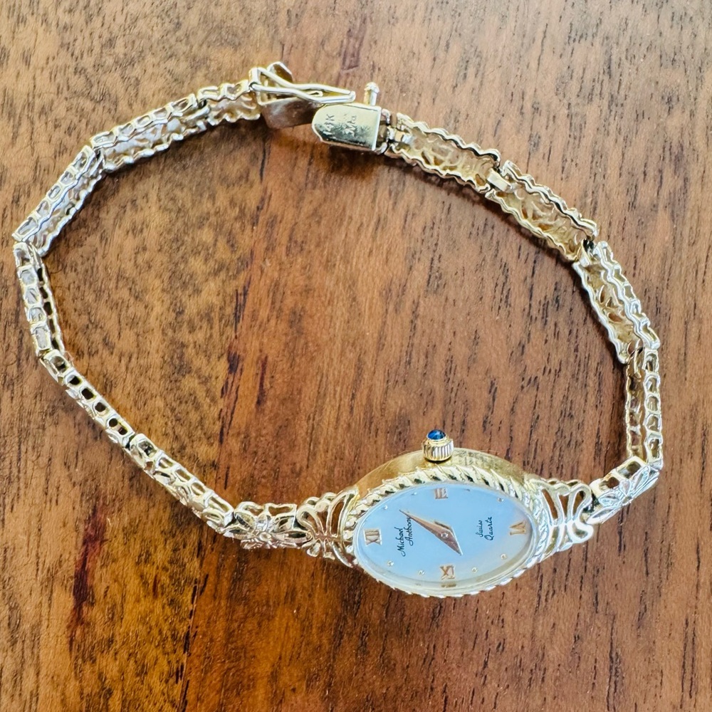 Michael Anthony Gold Tone Watch - Picture 2 of 8